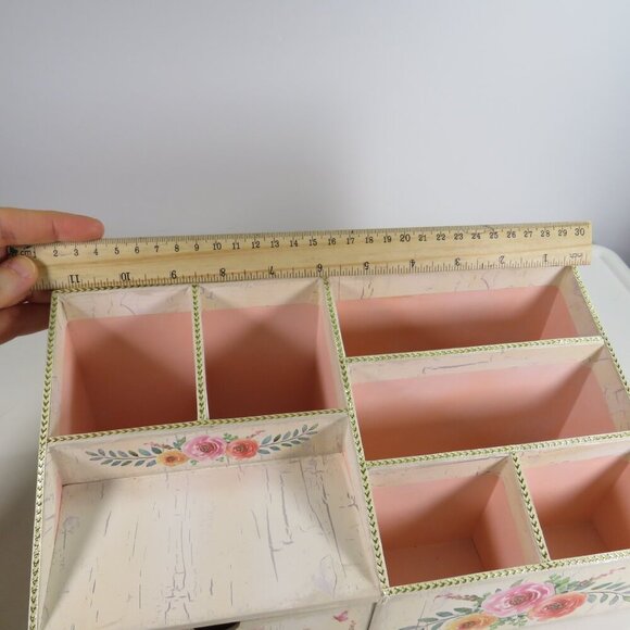 Stationary Organizer Floral with drawer and gold accents - Picture 4 of 13